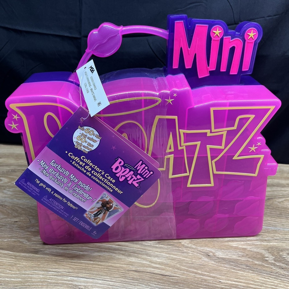 Mini Bratz Collectors Case with Exclusive Sasha Figure Holds 60+ Minis Pink